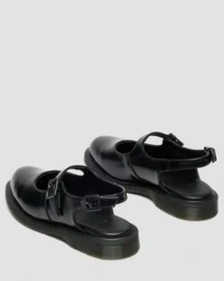 Madaline Mary Jane Smooth Leren Slingback Schoenen in Zwart