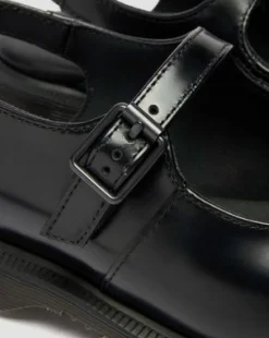 Madaline Mary Jane Smooth Leren Slingback Schoenen in Zwart