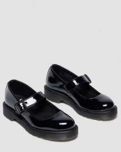 Mariel II Lakleren Schoenen met Gespriem in Zwart