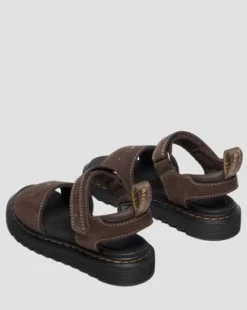 Marlowe Flower Juniorsandalen van Nubuck met Riem in Donkerbruin