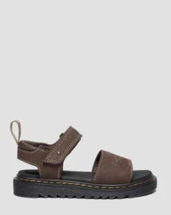 Marlowe Flower Juniorsandalen van Nubuck met Riem in Donkerbruin