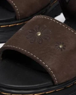 Marlowe Flower Juniorsandalen van Nubuck met Riem in Donkerbruin