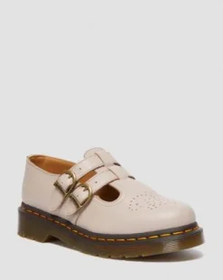 8065 Mary Jane Virginia Leren Schoenen in Vintage Taupe