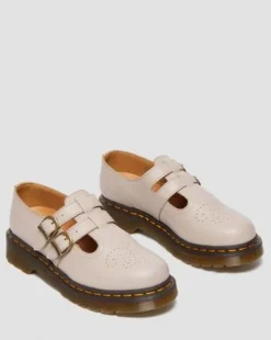 8065 Mary Jane Virginia Leren Schoenen in Vintage Taupe