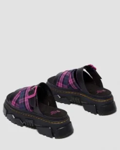 MATTISON SLIDE-SANDALEN in Zwart & Roze Multi