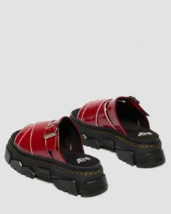 Mattison Slide Zachte Lakleren Sandalen in Scharlakenrood