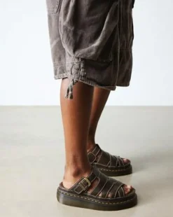 Maxxy Slide AR Rogue leren sandalen in Bruin