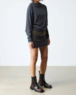 Maybole Leren Chelsea Boots met Vierkante Neus in Zwart