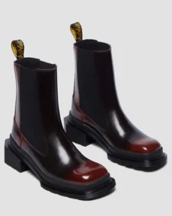 Maybole Leren Chelsea Boots met Vierkante Neus in Zwart