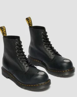 1460 Metal Toe Leren Laarzen in Zwart
