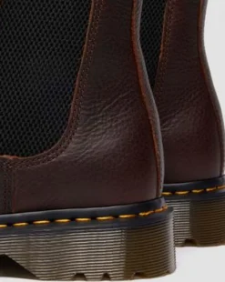 2976 Met Imitatiebont Gevoerde Grizzly Leren Chelsea Boots in Donkerbruin