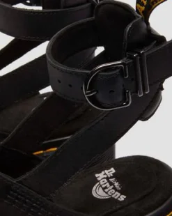 Millee leren sandalen met open neus in Zwart