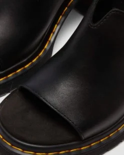 Millee leren sandalen met open neus in Zwart
