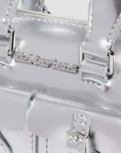 Minihengseltas van Metallic Zilver Lamper Lakleer in Zilver