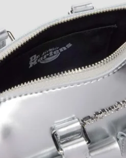 Minihengseltas van Metallic Zilver Lamper Lakleer in Zilver