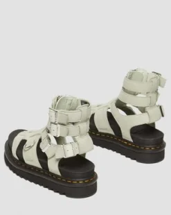 Olson Tumbled Nubuck Leren Gladiator Rits Sandalen in Smoked Mint