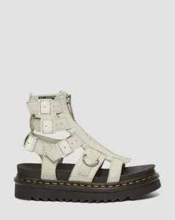 Olson Tumbled Nubuck Leren Gladiator Rits Sandalen in Smoked Mint