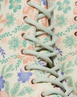 1460 Pascal Floral teruggewonnen leren laarzen in Cloud Cream