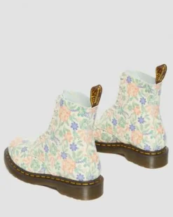 1460 Pascal Floral teruggewonnen leren laarzen in Cloud Cream