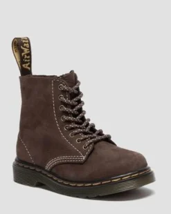 Peuter 1460 Getrommeld Nubuck Laarzen in Donkerbruin