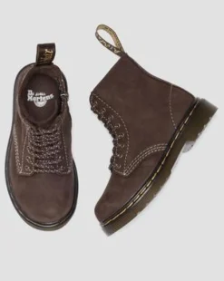 Peuter 1460 Getrommeld Nubuck Laarzen in Donkerbruin