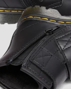 Peuter 1460 Leren Velcro Laarzen met Riem in Zwart