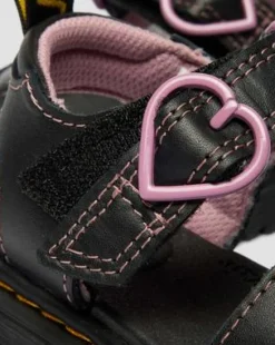 Peuter Marlowe Ii Glitterhart Leren Schoenen met Riem in Zwart