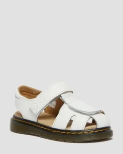 Peuter Moby II Leren Velcro Sandalen met Riem in Wit