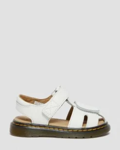 Peuter Moby II Leren Velcro Sandalen met Riem in Wit