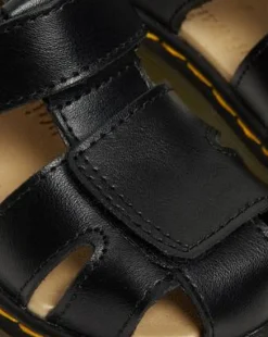 Peuter Moby II Leren Velcro Sandalen met Riem in Zwart