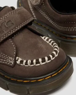 Peuter Raffe Getrommeld Nubuck Schoenen met Band in Donkerbruin