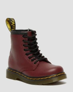 Peuter 1460 Softy T Leren Veterlaarzen in Cherry Red