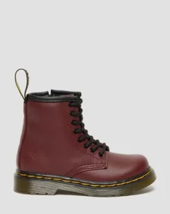 Peuter 1460 Softy T Leren Veterlaarzen in Cherry Red