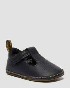 POLLEY PU-GECOATE LEREN MARY JANE SCHOENEN VOOR BABY'S in Zwart