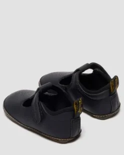 POLLEY PU-GECOATE LEREN MARY JANE SCHOENEN VOOR BABY'S in Zwart