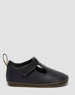 POLLEY PU-GECOATE LEREN MARY JANE SCHOENEN VOOR BABY'S in Zwart