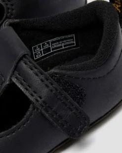 POLLEY PU-GECOATE LEREN MARY JANE SCHOENEN VOOR BABY'S in Zwart