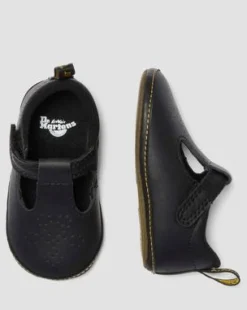 POLLEY PU-GECOATE LEREN MARY JANE SCHOENEN VOOR BABY'S in Zwart