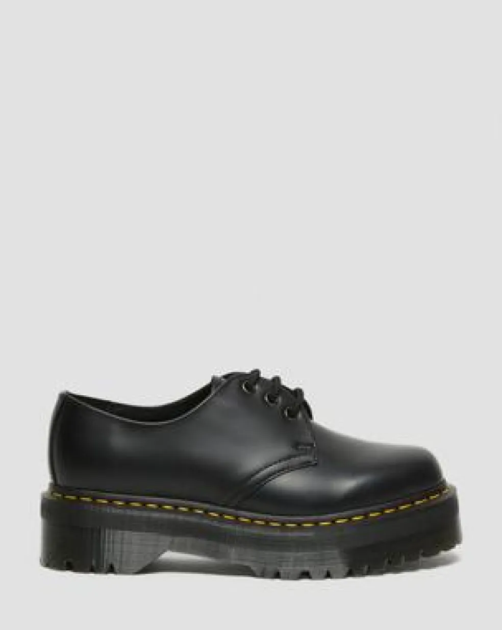 1461 Quad Smooth Leren Platform Schoenen in Zwart