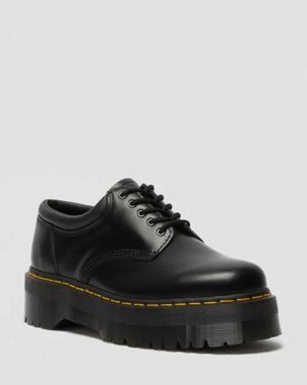 8053 Quad Smooth Leren Platform Schoenen in Zwart