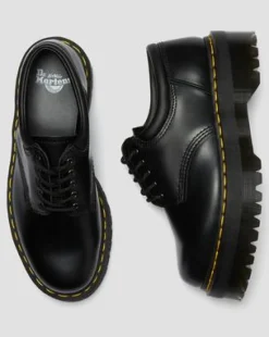 8053 Quad Smooth Leren Platform Schoenen in Zwart