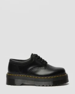 8053 Quad Smooth Leren Platform Schoenen in Zwart