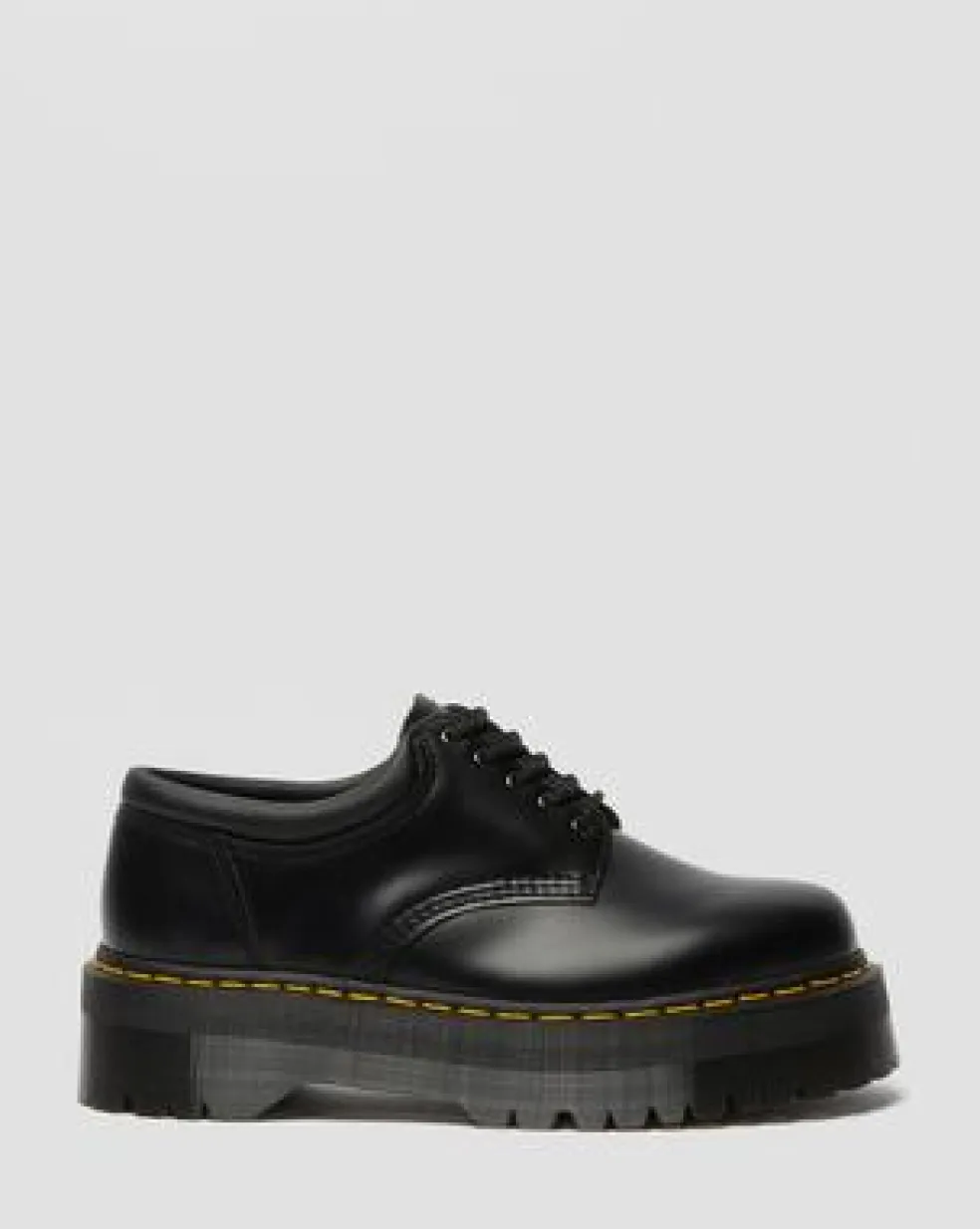 8053 Quad Smooth Leren Platform Schoenen in Zwart