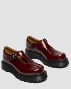 Rejena Mary Jane Lakleren Schoenen in Cherry Red