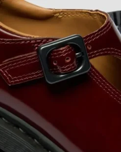 Rejena Mary Jane Lakleren Schoenen in Cherry Red