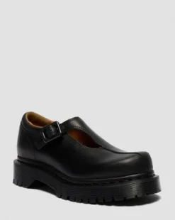 Rejena Mary Jane Old Harness Leren Schoenen in Zwart