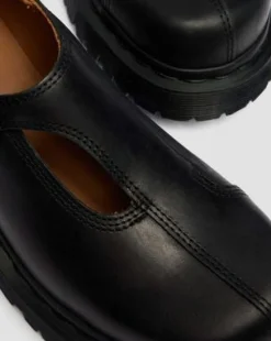 Rejena Mary Jane Old Harness Leren Schoenen in Zwart