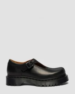 Rejena Mary Jane Old Harness Leren Schoenen in Zwart