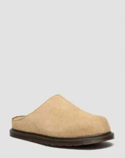San Hairy Suède Mules in Savanne Bruin