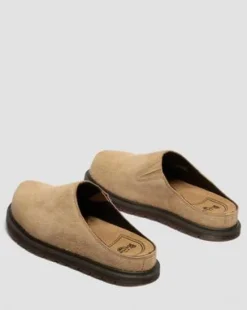 San Hairy Suède Mules in Savanne Bruin